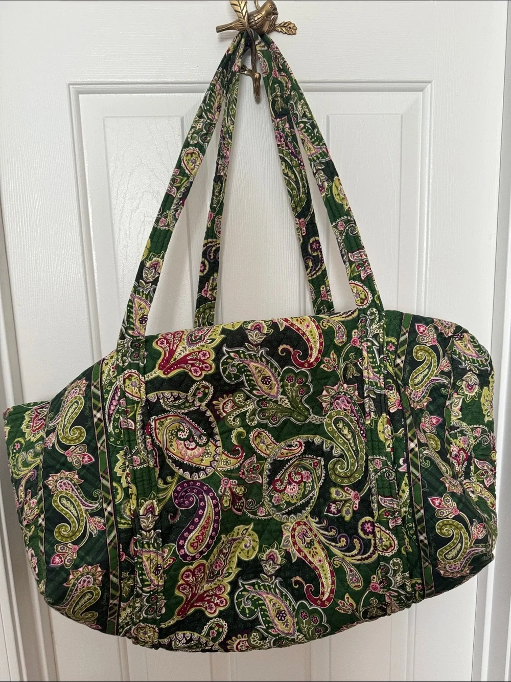 Vera Bradley Paisley Horse Original Duffel Bag - Green